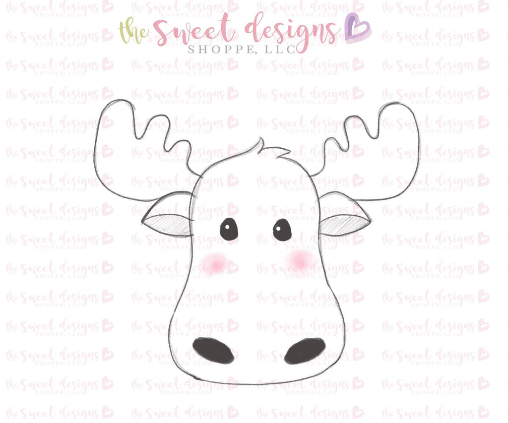 Cookie Cutters - Moose Face v2- Cookie Cutter - Sweet Designs Shoppe - - ALL, Animal, Animals, Christmas, Christmas / Winter, Cookie Cutter, Moose, Promocode, Valentines