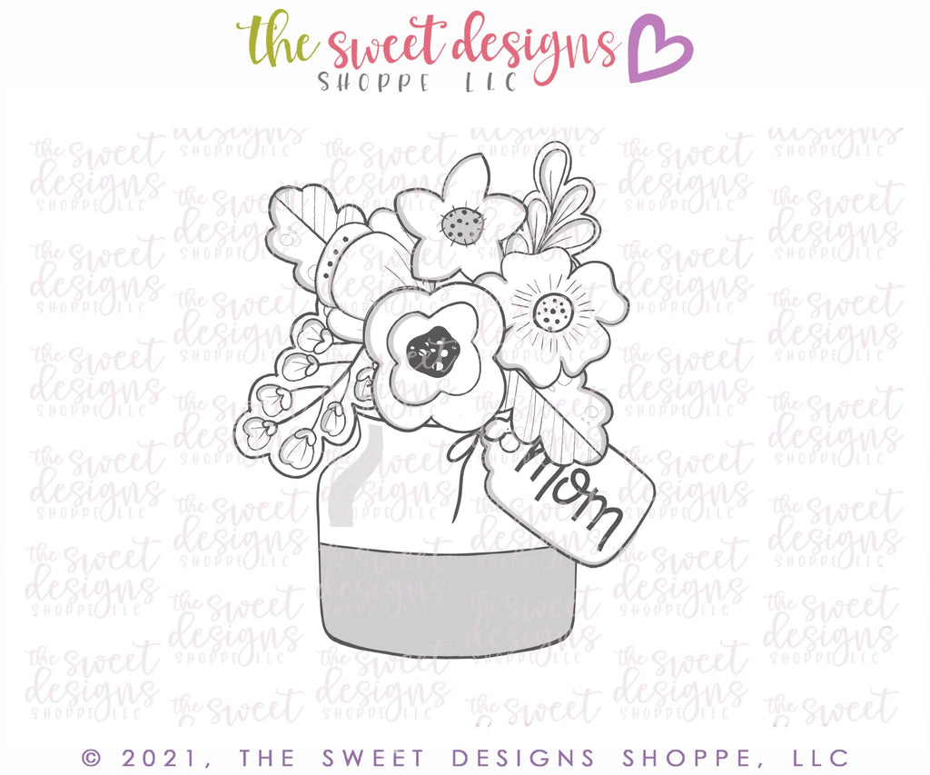Cookie Cutters - Mothers Day Bouquet Platter Set with Jar, Vase, Cup & Mug - Cookie Cutters - Sweet Designs Shoppe - - ALL, Cookie Cutter, Easter / Spring, Flowers, Mini Sets, mother, Mothers Day, mug, mugs, Nature, NURSE APPRECIATION, Promocode, set, teacher appreciation, Valentine, Valentines, valentines collection 2018, Valentines couples, valentines2020-2