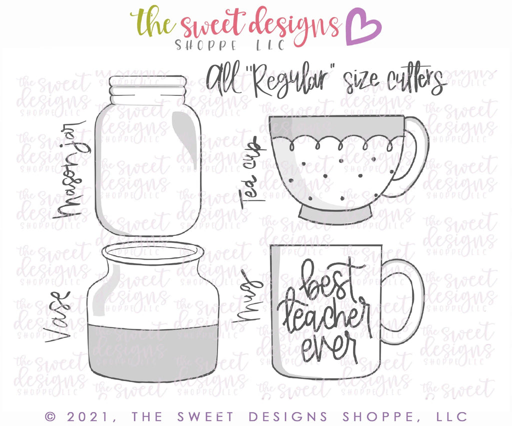 Cookie Cutters - Mothers Day Bouquet Platter Set with Jar, Vase, Cup & Mug - Cookie Cutters - The Sweet Designs Shoppe - TSDS - - ALL,Cookie Cutter,Easter / Spring,Flowers,Mini Sets,mother,Mothers Day,mug,mugs,Nature,NURSE APPRECIATION,Promocode,set,STL,teacher appreciation,Valentine,Valentines,Valentines couples