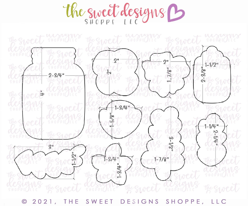 Cookie Cutters - Mothers Day Bouquet Platter Set with Mason Jar - Cookie Cutters - The Sweet Designs Shoppe - 9 piece set- Mothers Day Bouquet Platter - 2022EasterTop, ALL, Cookie Cutter, Easter / Spring, Flowers, Mini Sets, mother, Mothers Day, mug, mugs, Nature, NURSE APPRECIATION, Promocode, set, teacher appreciation, Valentine, Valentines, valentines collection 2018, Valentines couples, valentines2020-2