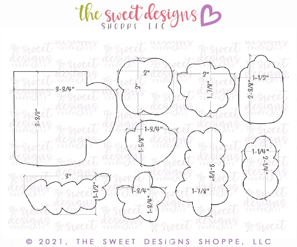 Cookie Cutters - Mothers Day Bouquet Platter Set with Mug - Cookie Cutters - The Sweet Designs Shoppe - TSDS - - ALL,Cookie Cutter,Easter / Spring,Flowers,Mini Sets,mother,Mothers Day,mug,mugs,Nature,NURSE APPRECIATION,Promocode,set,teacher appreciation,Valentine,Valentines,Valentines couples