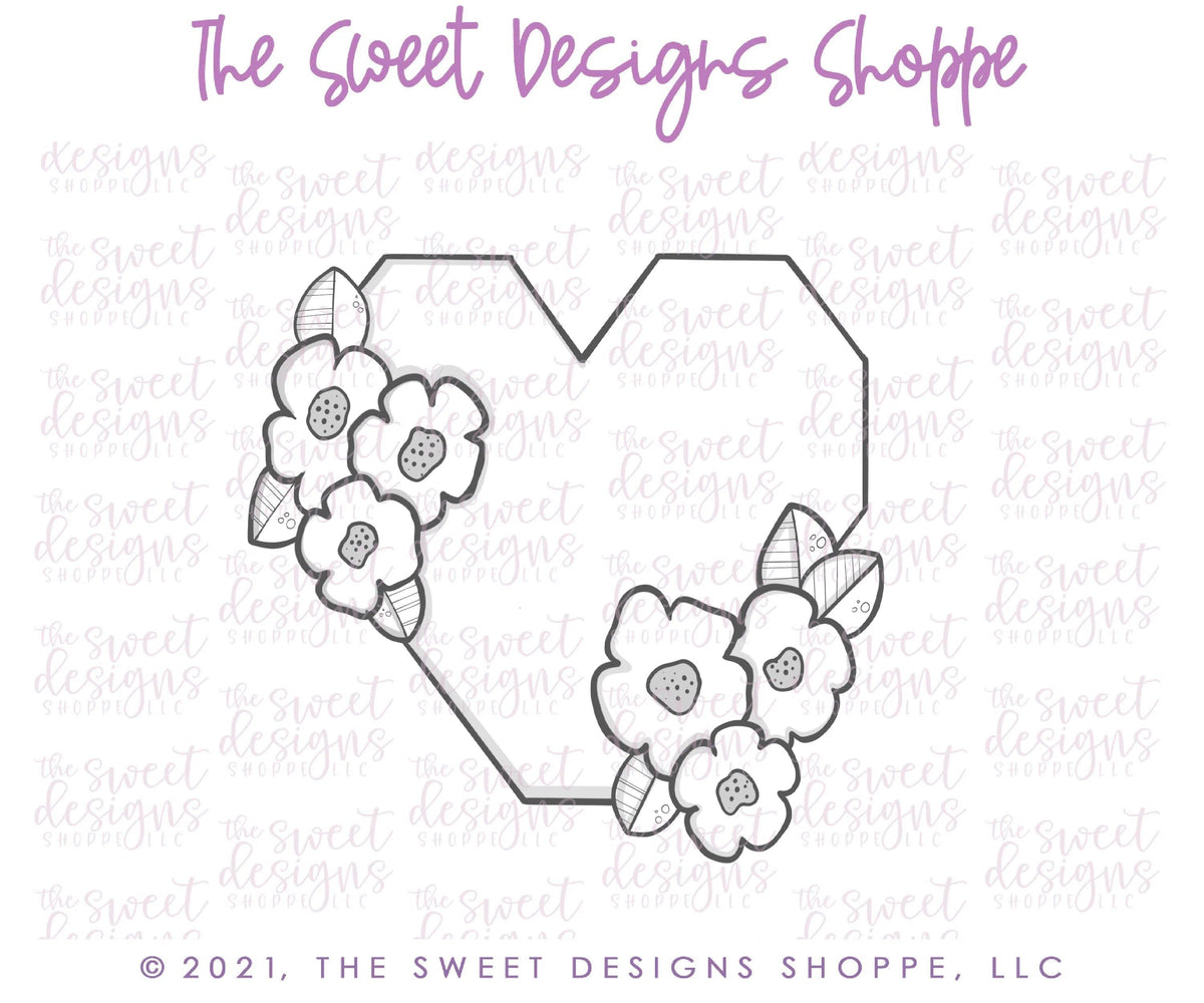 Cookie Cutters - Mother's Day Geometric Floral Heart - Cookie Cutter - The Sweet Designs Shoppe - TSDS - - ALL,Cookie Cutter,MOM,mother,Mothers Day,Promocode,valentines,Wedding,Wedding Favors