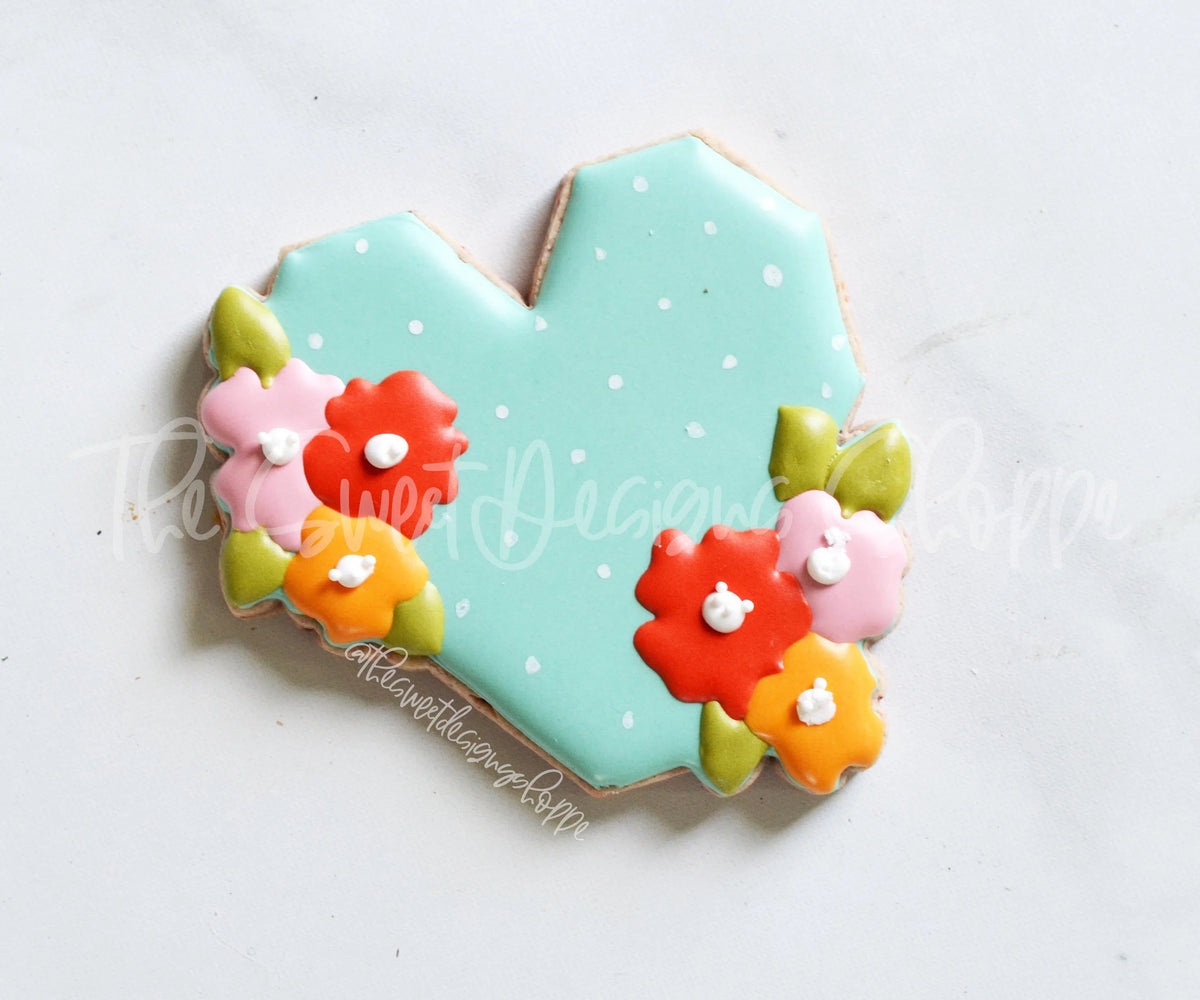 Cookie Cutters - Mother's Day Geometric Floral Heart - Cookie Cutter - The Sweet Designs Shoppe - TSDS - - ALL,Cookie Cutter,MOM,mother,Mothers Day,Promocode,valentines,Wedding,Wedding Favors