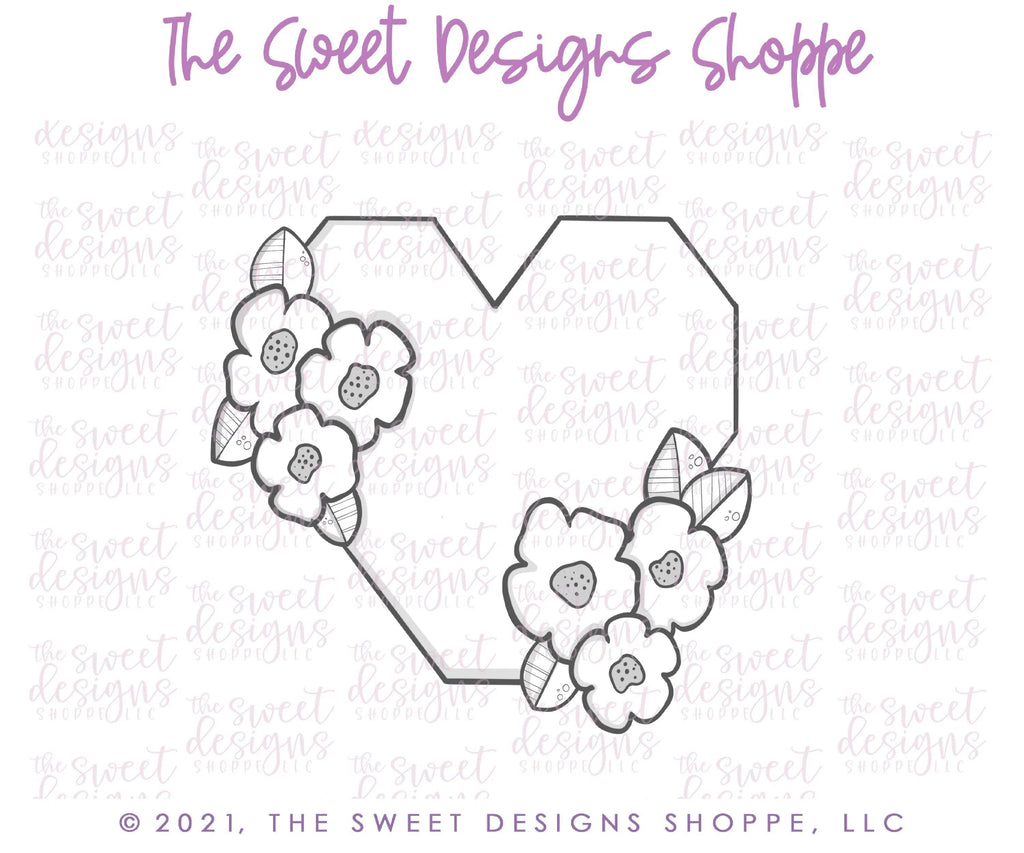 Cookie Cutters - Mother's Day Geometric Floral Heart - Cookie Cutter - The Sweet Designs Shoppe - - ALL, Cookie Cutter, MOM, mother, Mothers Day, Promocode, valentines, Wedding