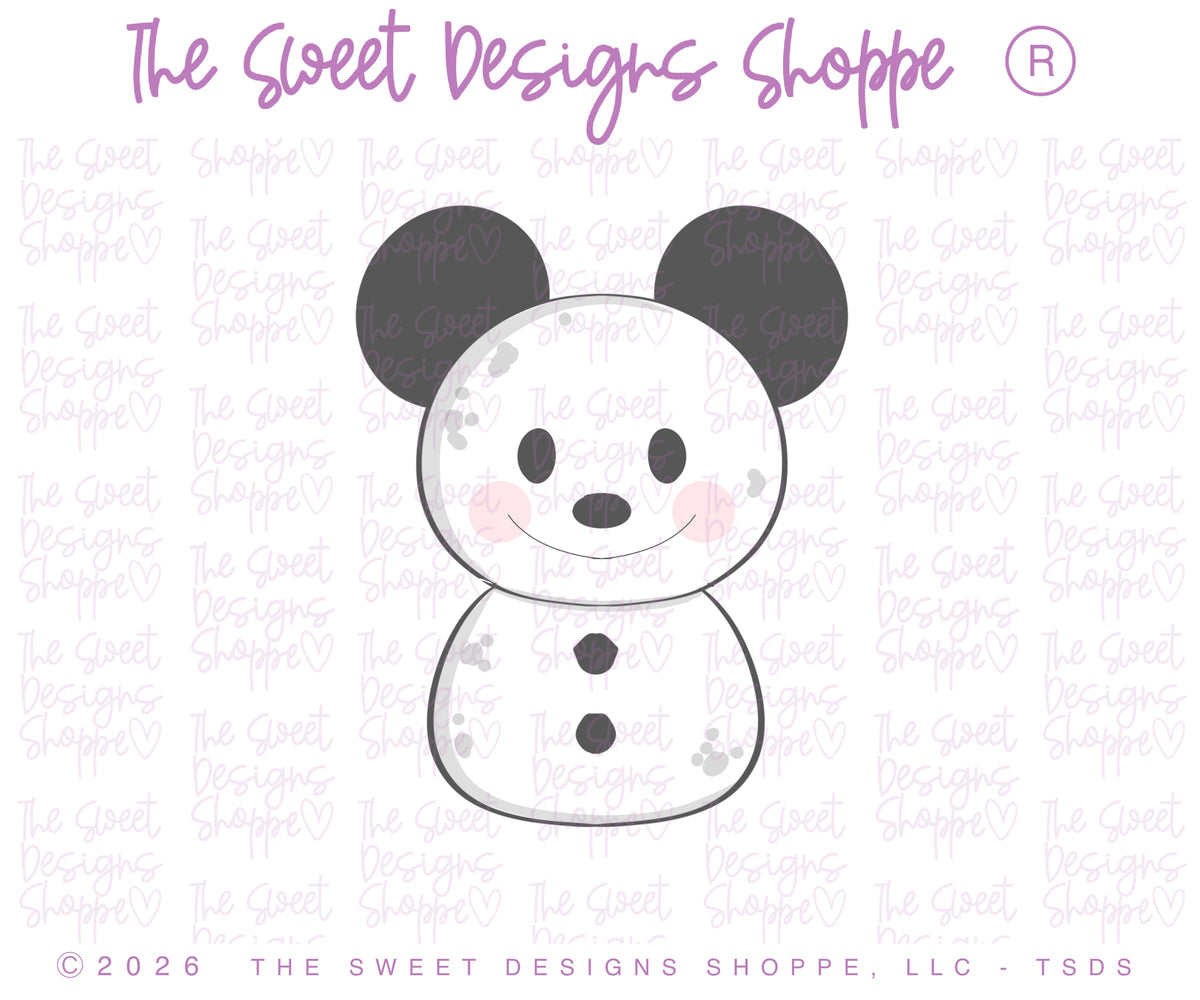 Cookie Cutters - Mouse Chunky Snowman - Cookie Cutter - The Sweet Designs Shoppe - TSDS - - ALL,Christmas,Christmas / Winter,Cookie Cutter,new,Promocode,Snack Theme park,STL,Theme Park,Theme park Snack
