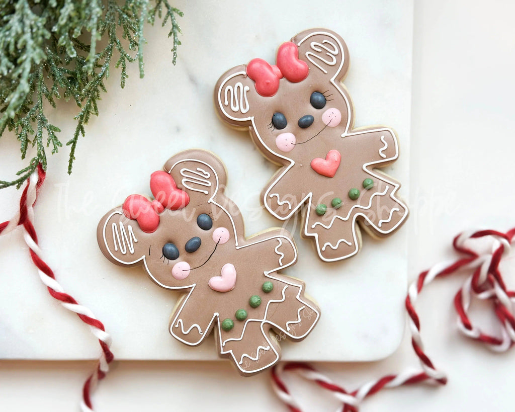 Cookie Cutters - Mouse GingerGirl - Cookie Cutter - The Sweet Designs Shoppe - - ALL, Christmas, Christmas / Winter, Christmas Cookies, Cookie Cutter, disney, Ginger bread, Gingerboy, Gingerbread, mickey, modern, Promocode, Theme Park