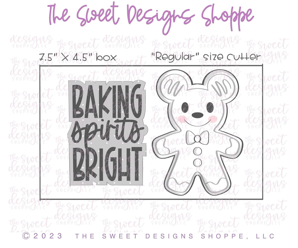 Cookie Cutters - Mouse Gingers and BAKING spirits BRIGHT Plaque Set - Cookie Cutters set - Set of 3 - Cookie Cutters - The Sweet Designs Shoppe - TSDS - - ALL,Christmas,Christmas / Winter,Cookie Cutter,Ginger boy,ginger bread,Ginger girl,Ginger set,Gingerboy,gingerbread,gingerbread man,Gingergirl,Mini Sets,Promocode,regular sets,set,STL