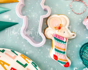 Cookie Cutters - Mouse in Stocking - Cookie Cutter - The Sweet Designs Shoppe - TSDS - - ALL,Animal,Animals,Animals and Insects,bestillbakery,Christmas,Christmas / Winter,Cookie Cutter,fantasy,Holiday,kids,Kids / Fantasy,Megan Hamer,mice,mouse,Promocode,STL,Winter