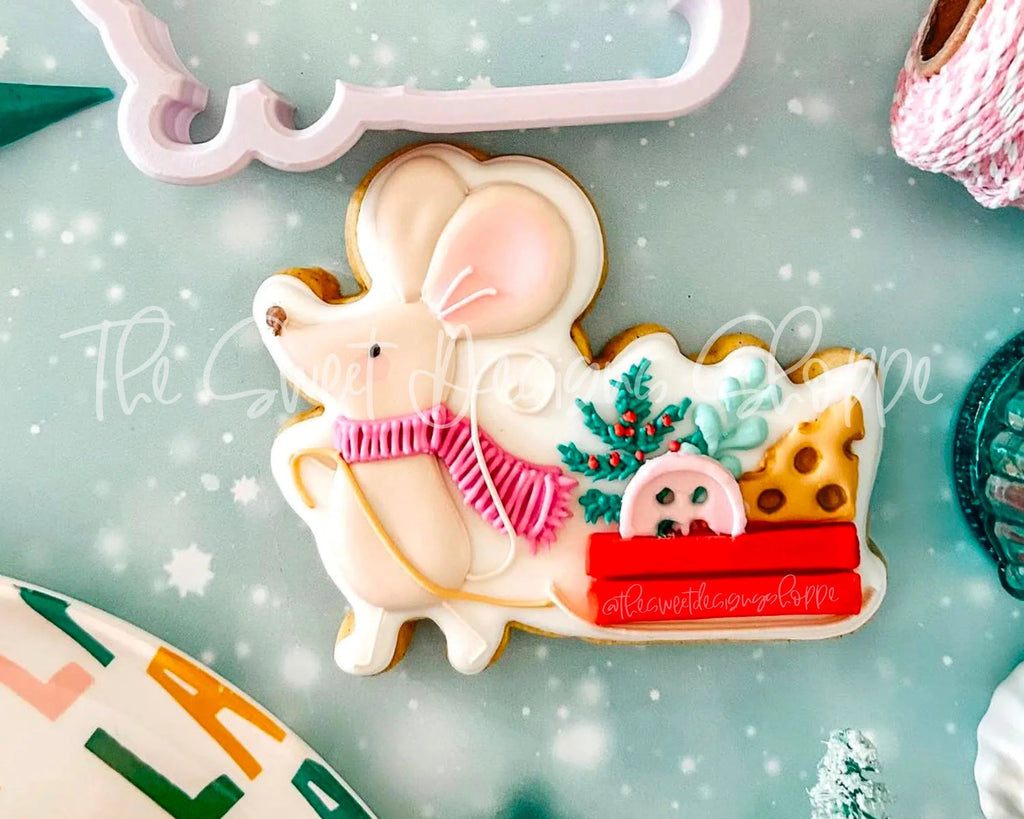 Cookie Cutters - Mouse pulling sled - Cookie Cutter - The Sweet Designs Shoppe - TSDS - - ALL,Animal,Animals,Animals and Insects,bestillbakery,Christmas,Christmas / Winter,Cookie Cutter,fantasy,Holiday,kids,Kids / Fantasy,Megan Hamer,mice,mouse,Promocode,Winter