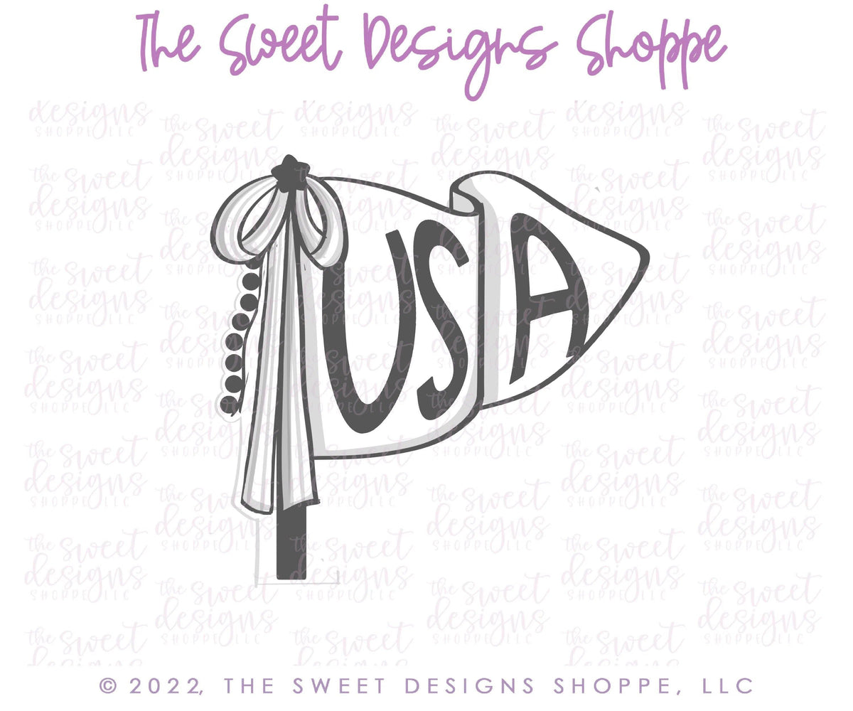 Cookie Cutters - Moving Flag - Cookie Cutter - The Sweet Designs Shoppe - TSDS - - 4th,4th July,4th of July,ALL,Banner,Birthday,Cookie Cutter,fourth of July,Independence,New Year,Patriotic,Patriotric,Promocode,STL,USA