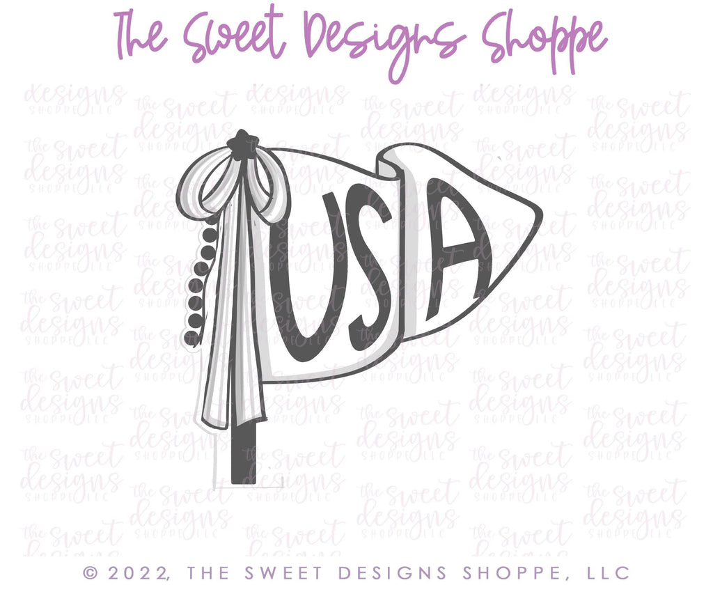 Cookie Cutters - Moving Flag - Cookie Cutter - The Sweet Designs Shoppe - TSDS - - 4th,4th July,4th of July,ALL,Banner,Birthday,Cookie Cutter,fourth of July,Independence,New Year,Patriotic,Promocode,USA