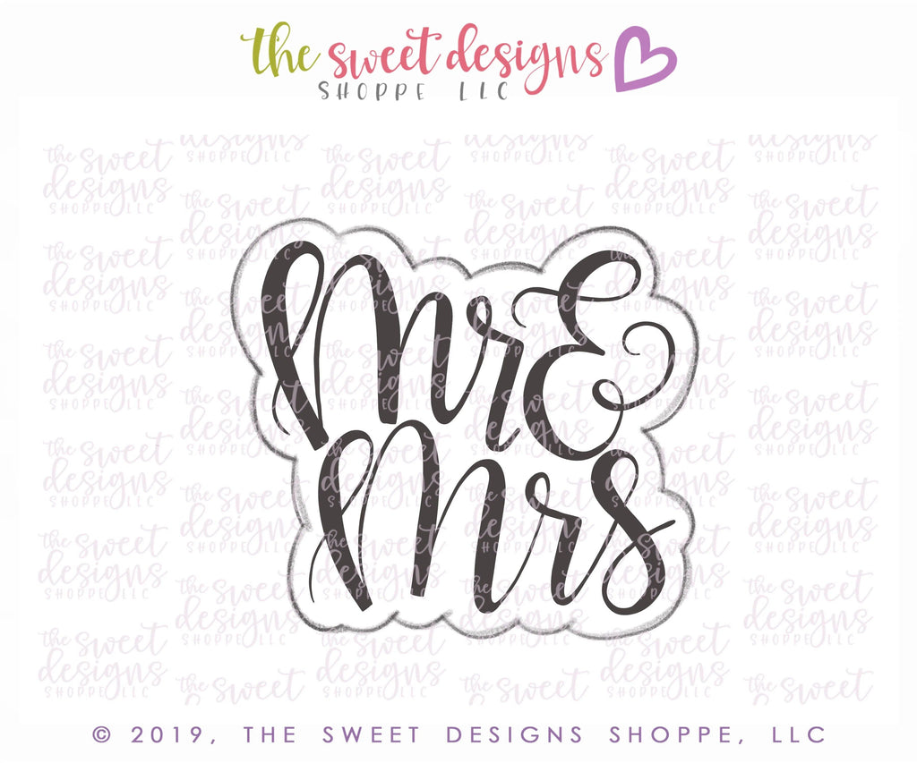 Cookie Cutters - Mr & Mrs Plaque - Cookie Cutter - The Sweet Designs Shoppe - TSDS - - ALL,Cookie Cutter,Married,Party,Plaque,Promocode,STL,Wedding