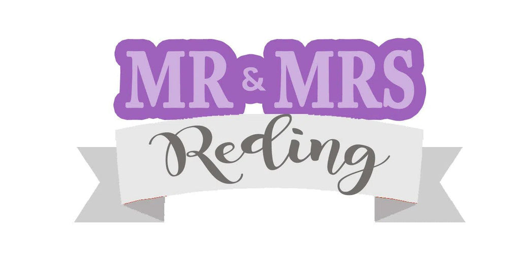 Cookie Cutters - Mr & Mrs Plaque with Ribbon v2- Cookie Cutter - The Sweet Designs Shoppe - TSDS - - ALL,Bunting,Cookie Cutter,cookie cutters,Customize,Lettering,Plaque,Promocode,Wedding