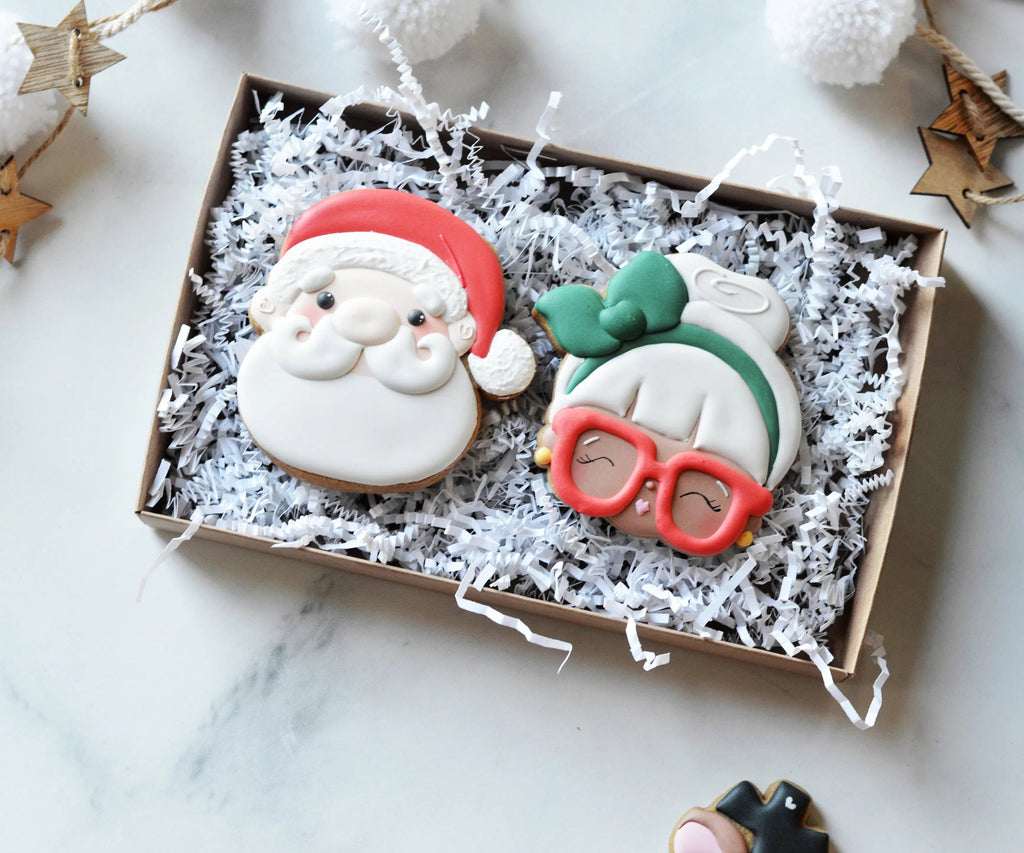 Cookie Cutters - Mr. & Mrs. Claus Face Set - 2 Piece Set - Cookie Cutters - The Sweet Designs Shoppe - - ALL, Animal, Animals, Animals and Insects, Christmas, Christmas / Winter, Cookie Cutter, Mini Set, Mini Sets, Promocode, regular sets, set, sets