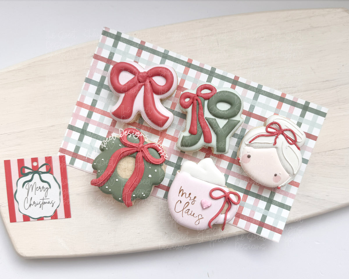 Cookie Cutters - Mrs. Claus Christmas Cookie Cutters Set - Set of 5 - Cookie Cutters - The Sweet Designs Shoppe - TSDS - - ALL,Christmas,Christmas / Winter,Christmas Cookies,claus,clause,Cookie Cutter,Mini Sets,Mrs Claus,MRS Clause,new,Promocode,regular sets,set,STL