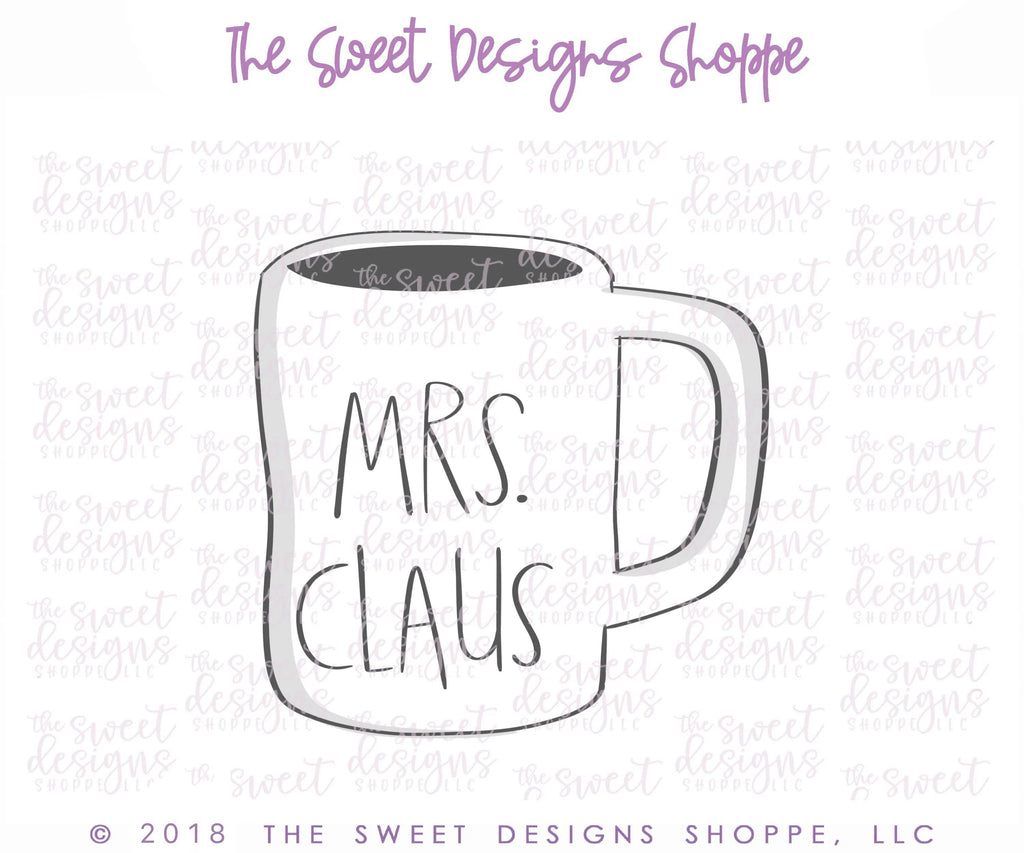 Cookie Cutters - Mrs. Claus Coffee Mug - Cookie Cutter - The Sweet Designs Shoppe - - 2018, ALL, Christmas, Christmas / Winter, christmas collection 2018, Coffee, Cookie Cutter, Fall, Fall / Thanksgiving, Food, Food & Beverages, Food and Beverage, mug, mugs, Nurse, Nurse Appreciation, Promocode, Teacher, Teacher Appreciation