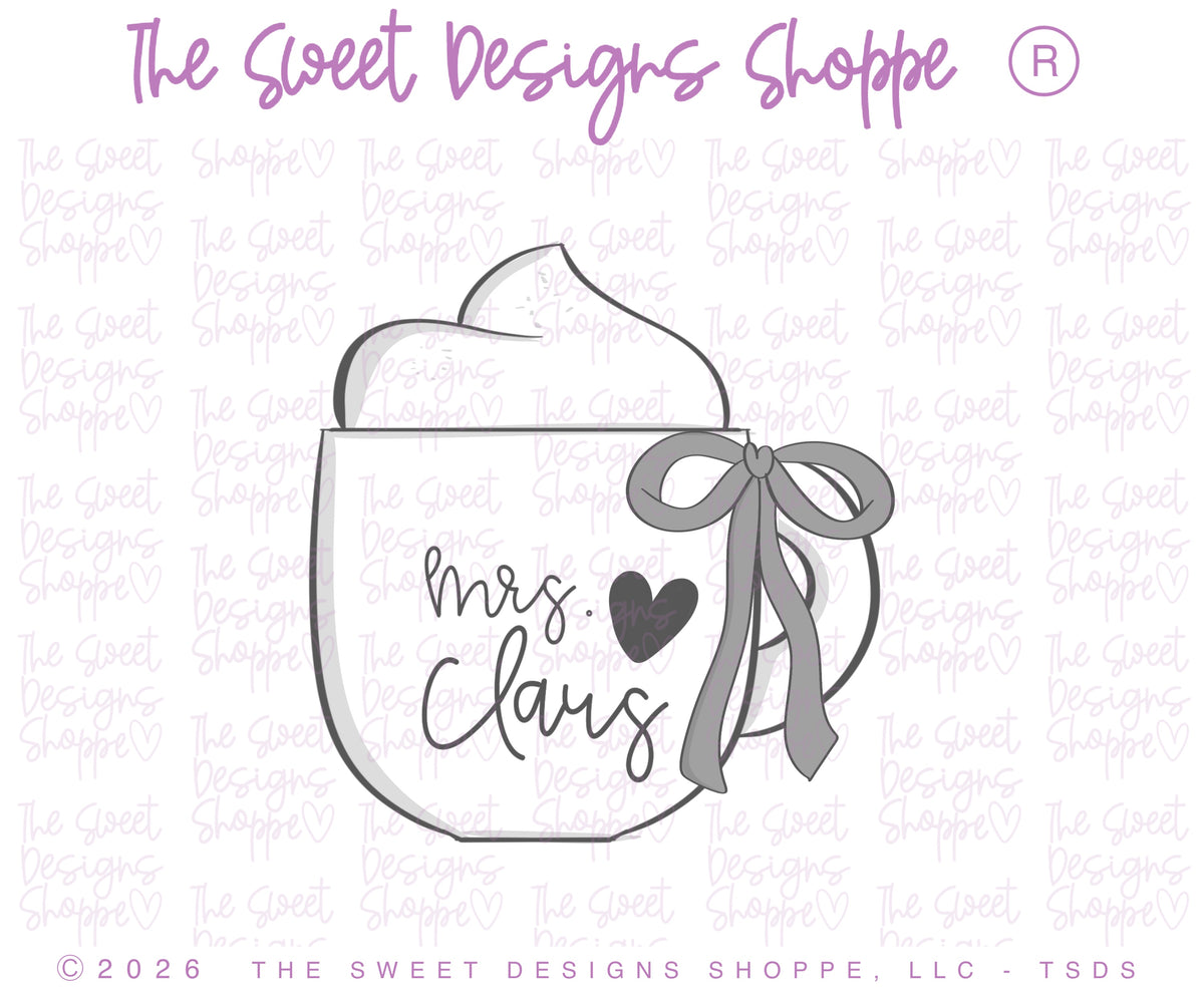Cookie Cutters - Mrs. Claus Cozy Cup - Cookie Cutter - The Sweet Designs Shoppe - TSDS - - ALL,Christmas,Christmas / Winter,christmas 2026,Coffee,Cookie Cutter,cup,Mrs. Claus cozy cup,mug,mugs,new,Promocode,STL