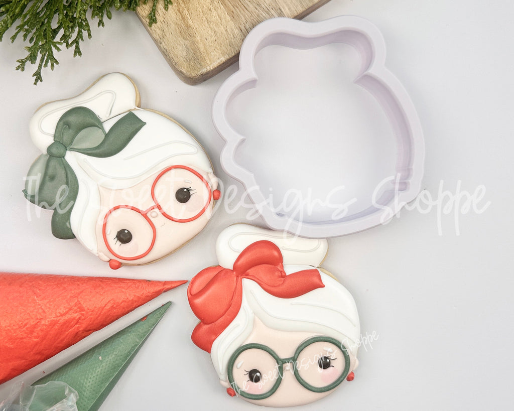 Cookie Cutters - Mrs. Claus Face 2024 - Cookie Cutter - The Sweet Designs Shoppe - - ALL, Christmas, Christmas / Winter, Christmas Cookies, Cookie Cutter, new, Promocode, STL