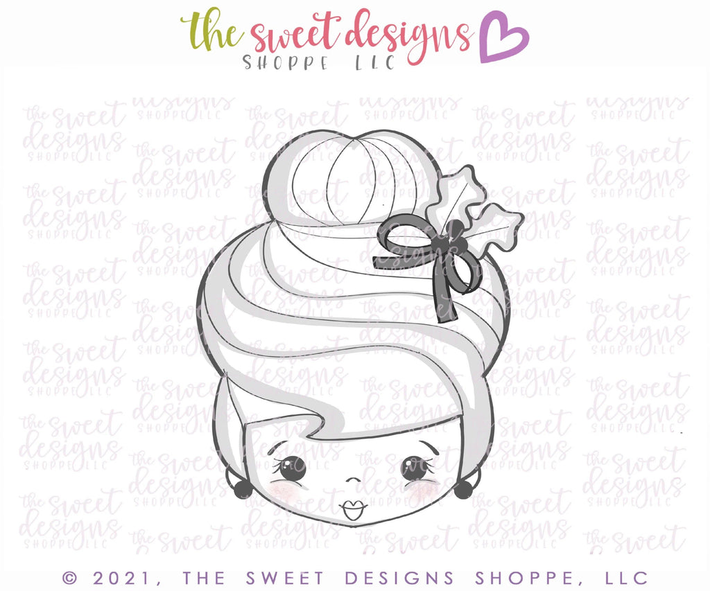 Cookie Cutters - Mrs. Claus Face with Leaves - Cookie Cutter - The Sweet Designs Shoppe - TSDS - - ALL,Christmas,Christmas / Winter,Christmas Cookies,Cookie Cutter,home,Promocode