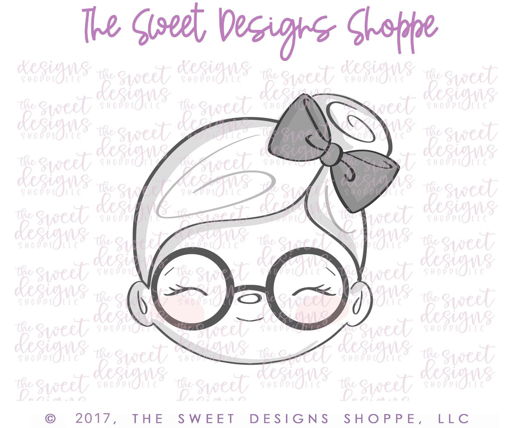 Cookie Cutters - Mrs. Claus Face with Side Bun - Cookie Cutter - The Sweet Designs Shoppe - TSDS - - ALL,Christmas,Christmas / Winter,ChristmasTop15,Cookie Cutter,Decoration,Ornament,Promocode,Santa Claus,Winter