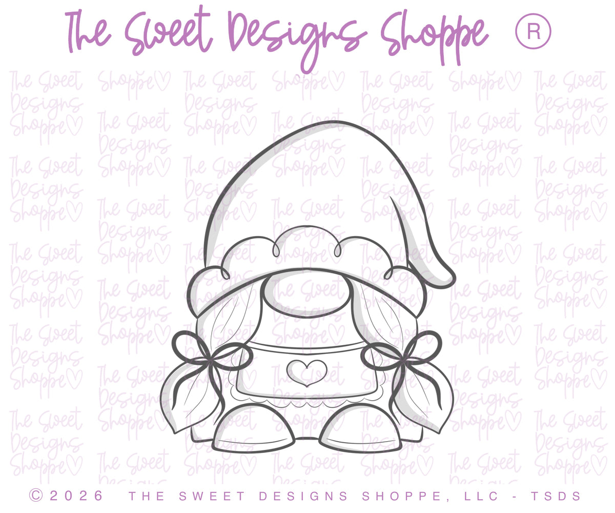 Cookie Cutters - Mrs. Clause Gnome - Cookie Cutter - The Sweet Designs Shoppe - TSDS - - ALL,Christmas,Christmas / Winter,Cookie Cutter,gnome,mrs. Clause gnome,new,Promocode,STL