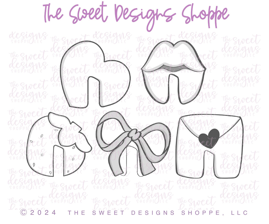 Cookie Cutters - Mug Hugger Valentine's Cookie Cutter Set - Set of 5 - Cookie Cutters - The Sweet Designs Shoppe - TSDS - - ALL,Cookie Cutter,Mini Set,Mini Sets,Promocode,regular sets,set,sets,STL,valentine,Valentines