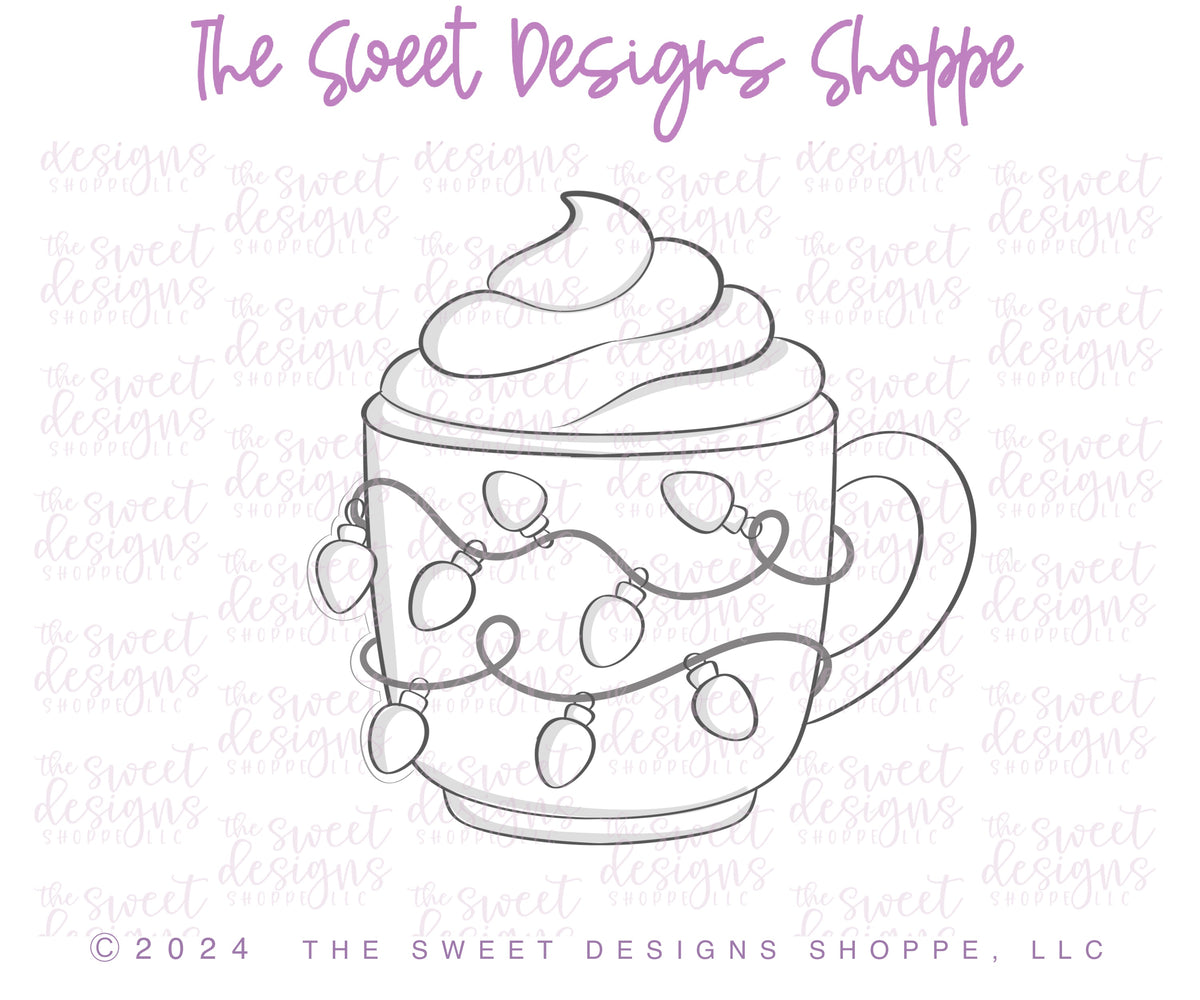 Cookie Cutters - Mug with Lights - Cookie Cutter - The Sweet Designs Shoppe - TSDS - - ALL,Christmas,Christmas / Winter,Coffee,Cookie Cutter,Food & Beverages,Food and Beverage,hot chocolate,Promocode,STL