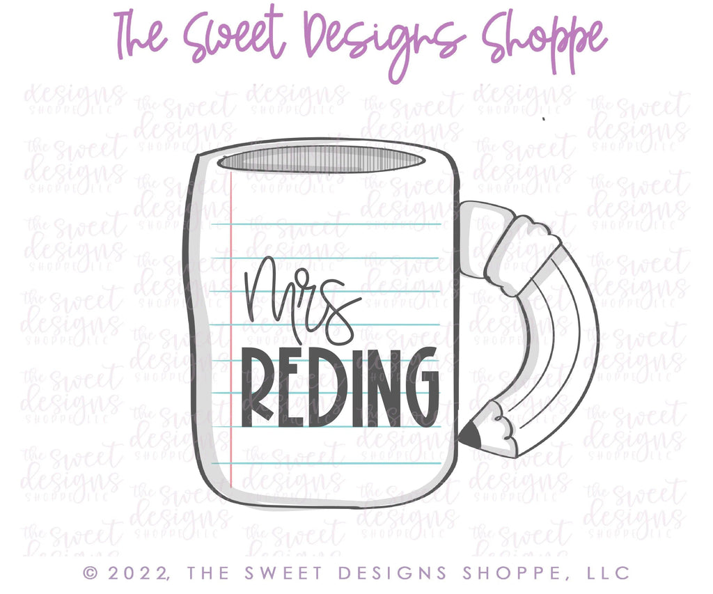 Cookie Cutters - Mug with Pencil - Cookie Cutter - The Sweet Designs Shoppe - TSDS - - ALL,back to school,Cookie Cutter,Food,Food and Beverage,Food beverages,mug,mugs,Promocode,School,School / Graduation,school supplies,Teacher,Teacher Appreciation