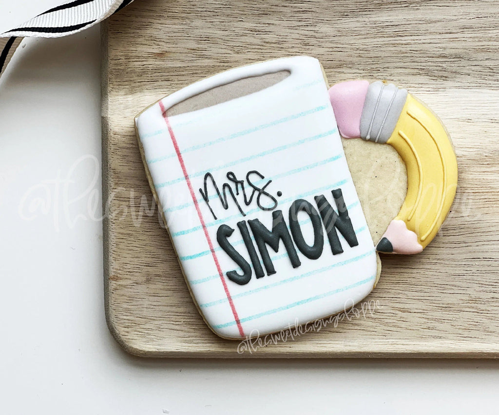 Cookie Cutters - Mug with Pencil - Cookie Cutter - The Sweet Designs Shoppe - TSDS - - ALL,back to school,Cookie Cutter,Food,Food and Beverage,Food beverages,mug,mugs,Promocode,School,School / Graduation,school supplies,Teacher,Teacher Appreciation