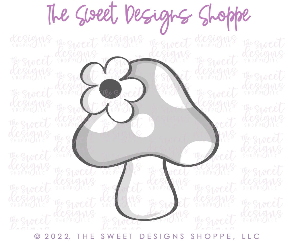 Cookie Cutters - Mushroom with Daisy - Cookie Cutter - Sweet Designs Shoppe - - 041120, ALL, Cookie Cutter, Flower, Nature, Promocode, Spring, Valentine, Valentines, Valentines couples