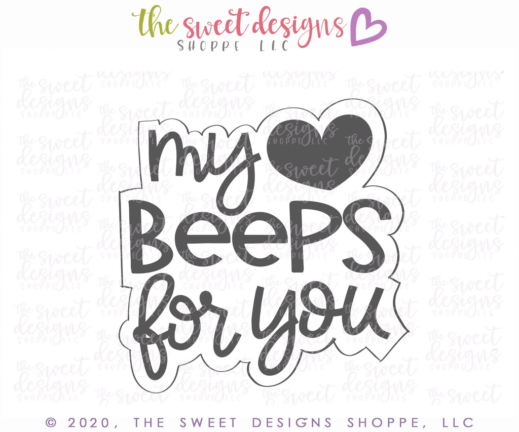 Cookie Cutters - My Heart BEEPS for you Plaque - Cookie Cutter - The Sweet Designs Shoppe - - ALL, Cookie Cutter, Plaque, Plaques, PLAQUES HANDLETTERING, Promocode, robot, valentines