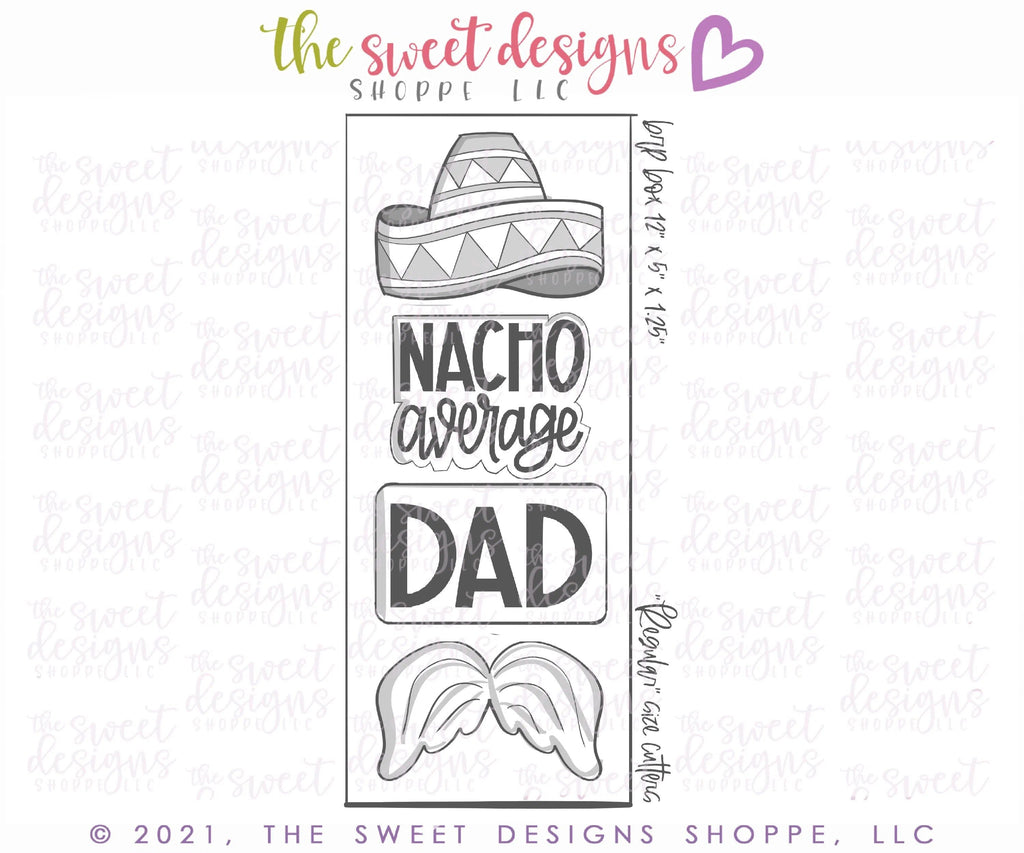 Cookie Cutters - Nacho Average Set - Cookie Cutters - The Sweet Designs Shoppe - - 5 de Mayo, ALL, cinco, Cookie Cutter, dad, Father, father's day, grandfather, hobbie, Hobbies, Hobbies and Camping, hobby, Mexico, Mini Sets, Promocode, regular sets, set