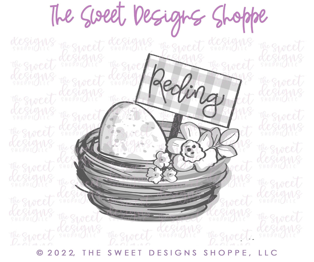 Cookie Cutters - Name Tag Nest - Cookie Cutter - The Sweet Designs Shoppe - - ALL, Animal, Animals, Animals and Insects, bird, chick, chiken, Cookie Cutter, easter, Easter / Spring, egg, eggs, hen, nature, Promocode