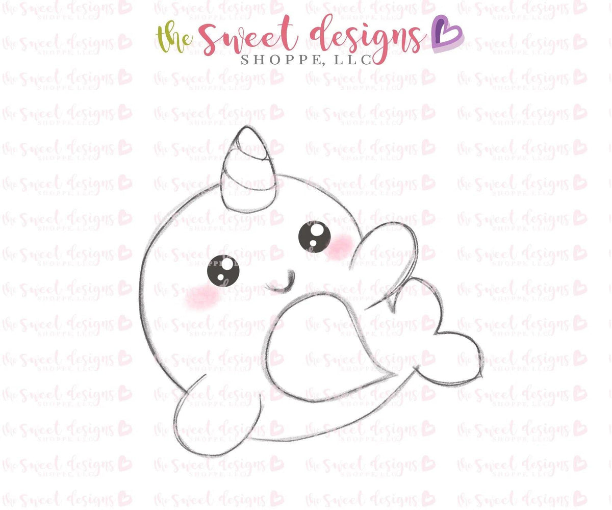 Cookie Cutters - Narwhal - Cookie Cutter - The Sweet Designs Shoppe - TSDS - - ALL,Animal,Animals,Cookie Cutter,fairy,Fantasy,Promocode,STL,summer,under the sea,Valentines