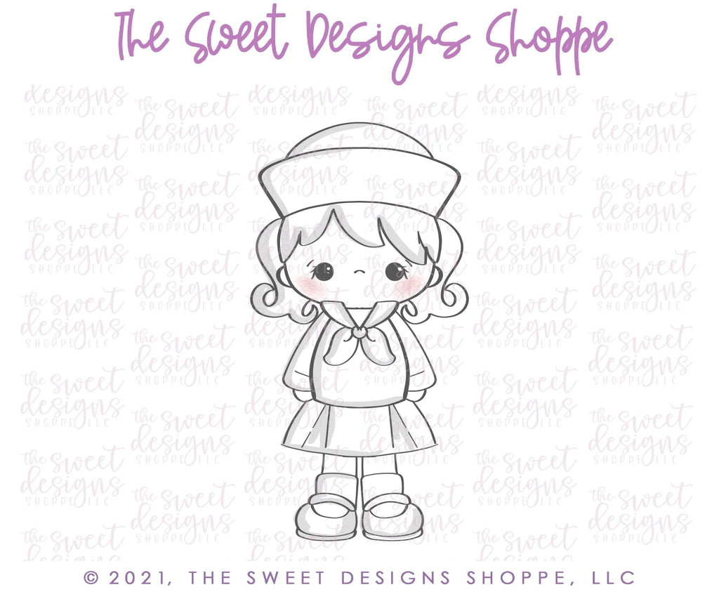 Cookie Cutters - Navy Girl - Cookie Cutter - The Sweet Designs Shoppe - TSDS - - 4th,4th July,4th of July,ALL,Cookie Cutter,hero,Heroes,kids,Kids / Fantasy,Memorial,patriot,patriotic,Promocode,Soldier,USA,Veteran,Veterans