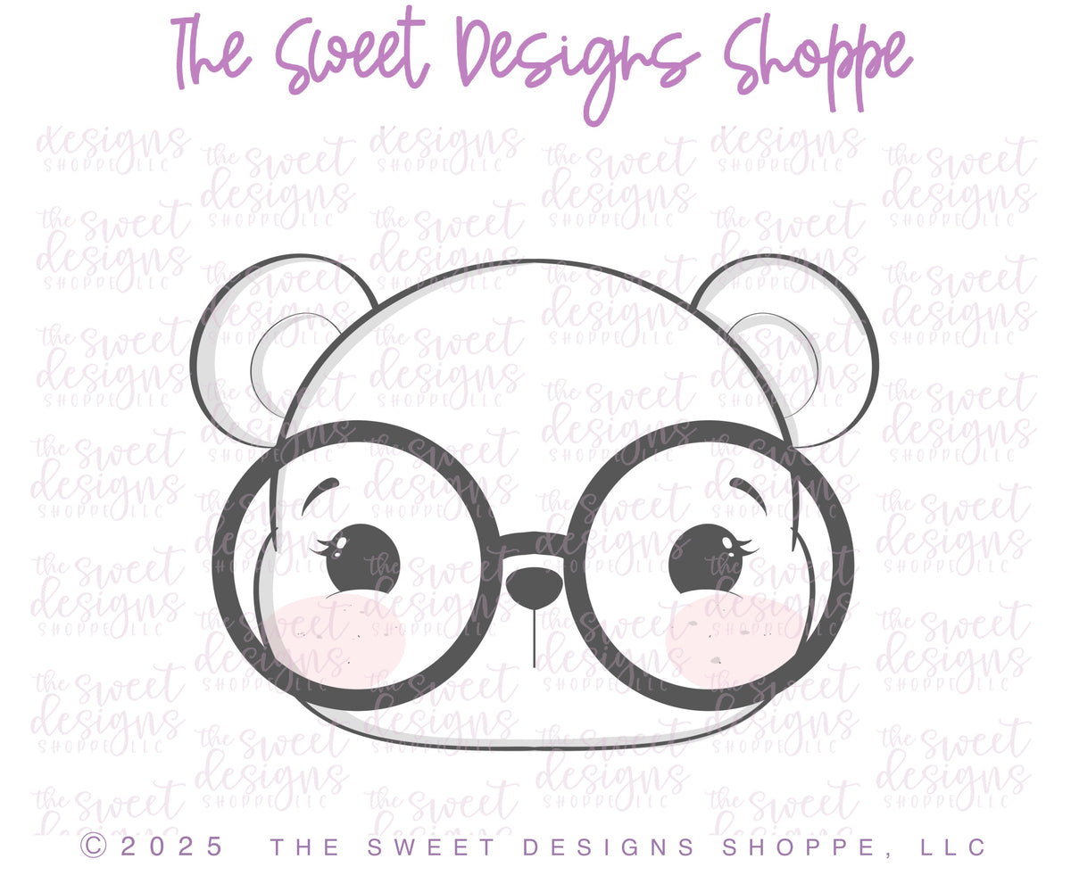 Cookie Cutters - Nerdy Bear - Cookie Cutter - The Sweet Designs Shoppe - TSDS - - ALL,Animals,back to school,Bear,bear face,Cookie Cutter,nerdy bear face,Promocode,School,School / Graduation,school supplies,STL