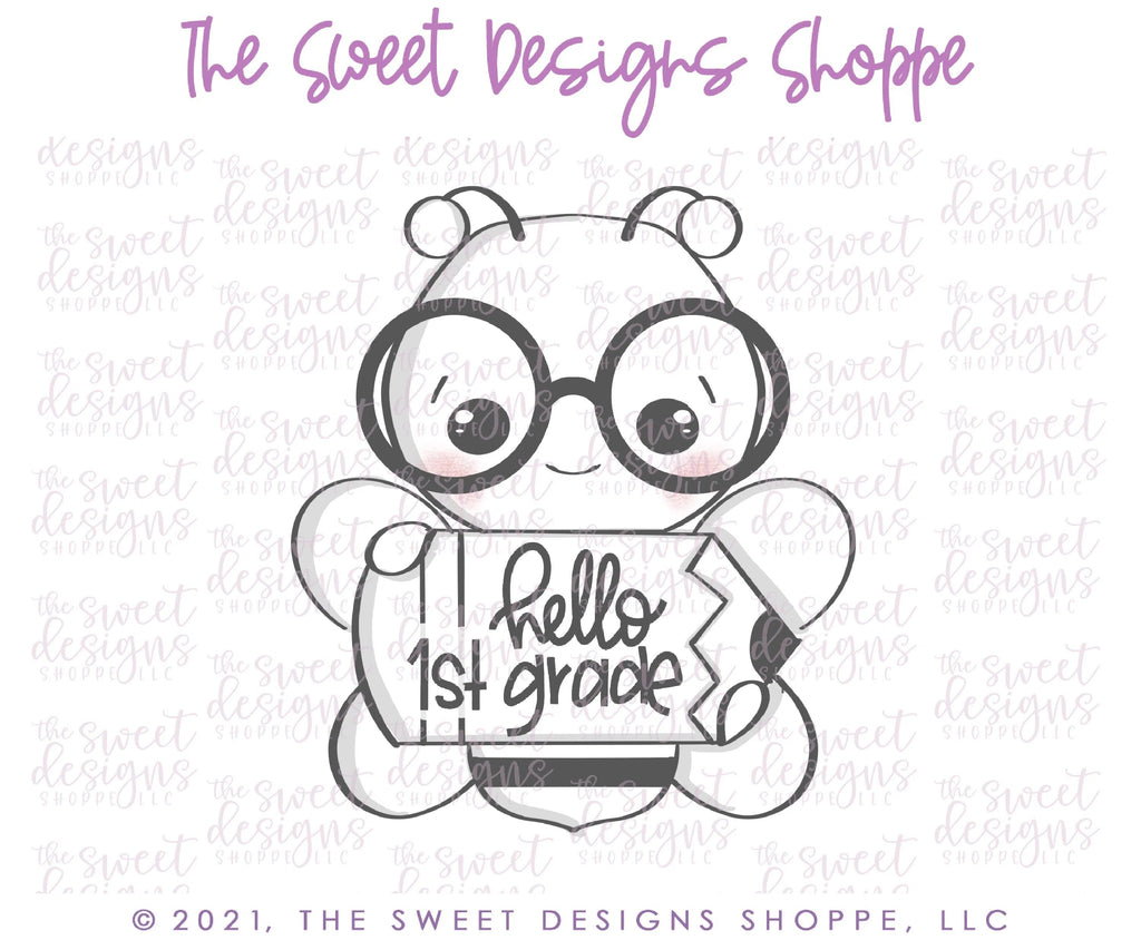 Cookie Cutters - Nerdy Bee with Pencil - Cutter - Sweet Designs Shoppe - - ALL, Animal, Animals, Animals and Insects, back to school, Cookie Cutter, Grad, graduations, Promocode, School, School / Graduation, School Bus, school supplies