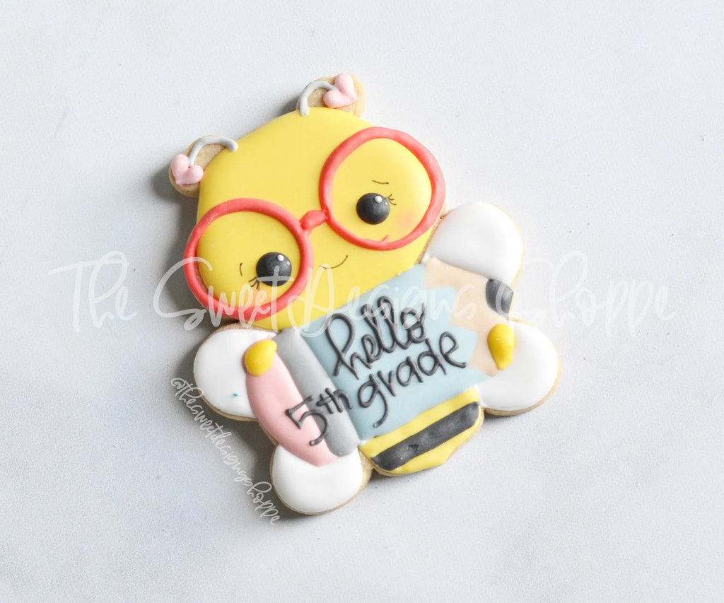 Cookie Cutters - Nerdy Bee with Pencil - Cookie Cutter - The Sweet Designs Shoppe - TSDS - - ALL,Animal,Animals,Animals and Insects,back to school,Cookie Cutter,Grad,graduations,Promocode,School,School / Graduation,School Bus,school supplies
