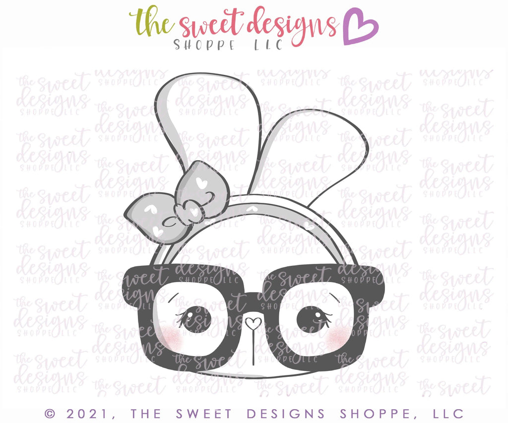 Cookie Cutters - Nerdy Bunny Girly Face - Cookie Cutter - The Sweet Designs Shoppe - TSDS - - ALL,Animal,Animals,Animals and Insects,Cookie Cutter,easter,Easter / Spring,Promocode