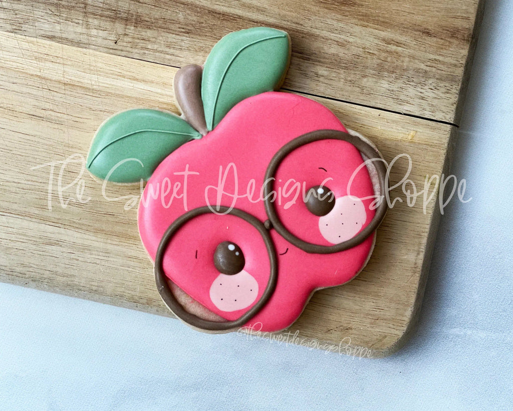 Cookie Cutters - Nerdy Cute Apple - Cookie Cutter - The Sweet Designs Shoppe - TSDS - - ALL,back to school,Cookie Cutter,Food,Food and Beverage,Food beverages,fruits,Fruits and Vegetables,Grad,graduations,Plaque,Plaques,Promocode,School,School / Graduation,School Bus,school supplies,STL,teacher,teacher appreciation