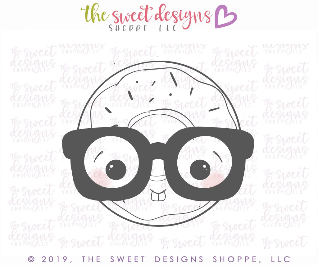 Cookie Cutters - Nerdy Donut - Cookie Cutter - The Sweet Designs Shoppe - - ALL, Cookie Cutter, couple, couples, Food, Food and Beverage, Food beverages, love, Promocode, Sweet, Sweets, Valentine, Valentines, valentines2020-2