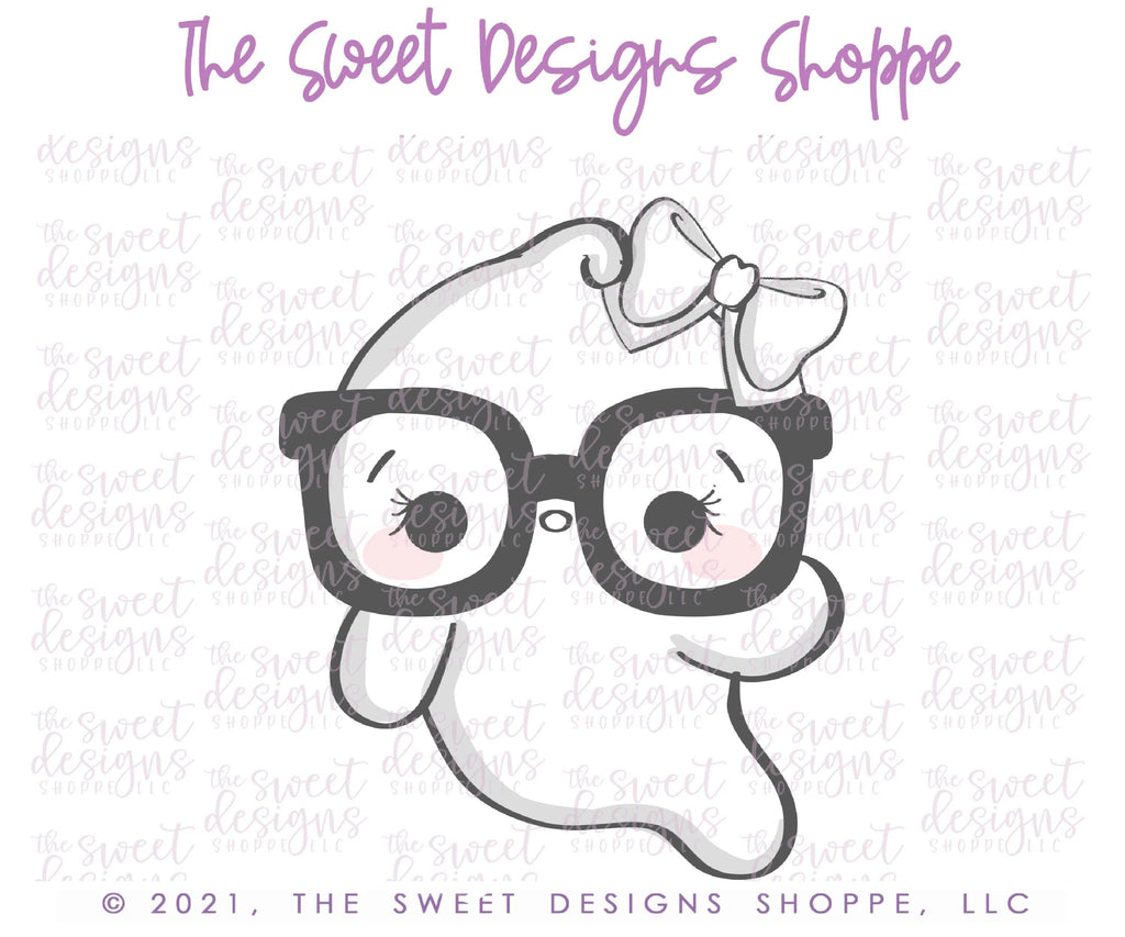 Cookie Cutters - Nerdy Girly Ghost - Cookie Cutter - The Sweet Designs Shoppe - TSDS - - ALL,Boo,Cookie Cutter,Ghost,halloween,Promocode