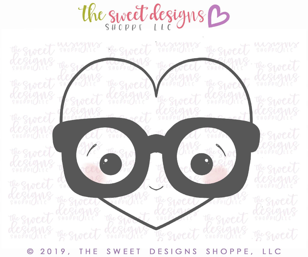 Cookie Cutters - Nerdy Heart - Cookie Cutter - The Sweet Designs Shoppe - - ALL, Cookie Cutter, Nerdy, Promocode, Valentine, Valentines