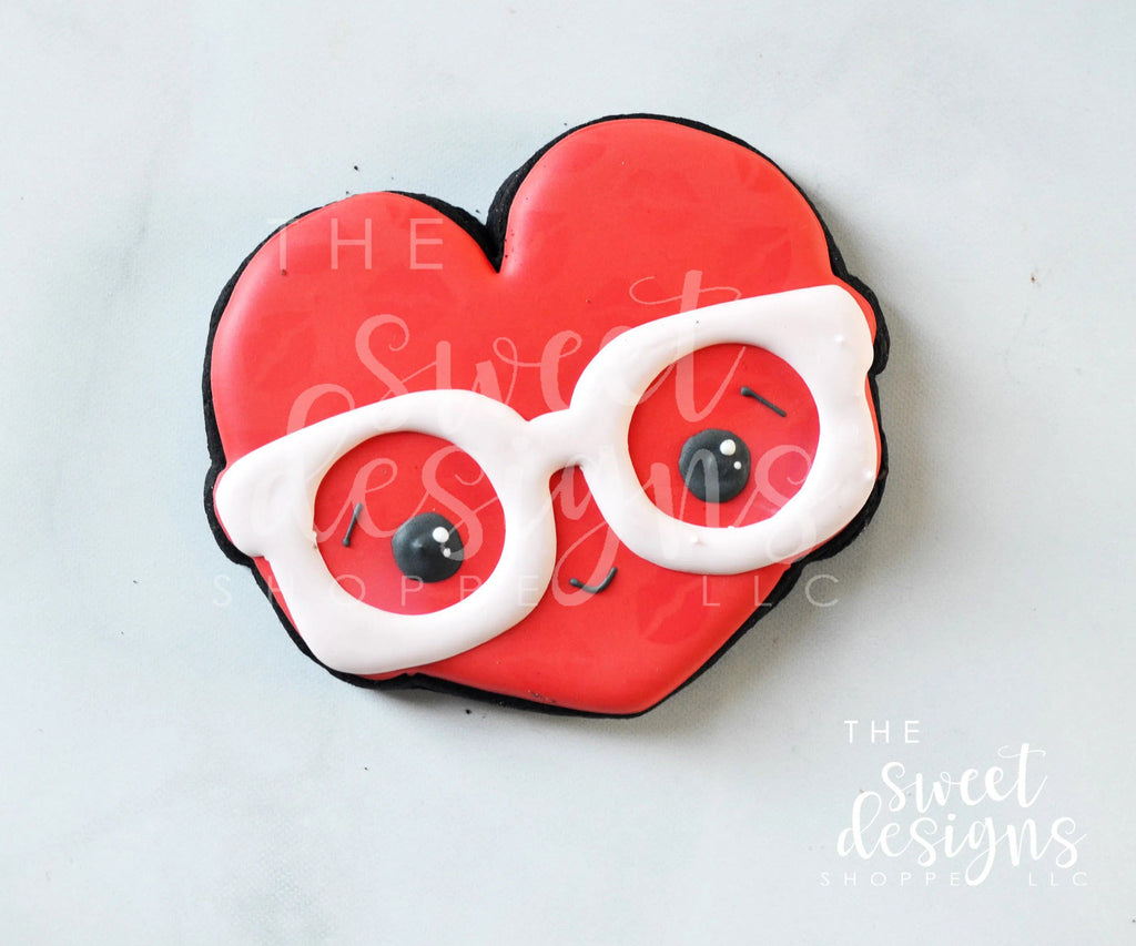 Cookie Cutters - Nerdy Heart - Cookie Cutter - The Sweet Designs Shoppe - - ALL, Cookie Cutter, Nerdy, Promocode, Valentine, Valentines