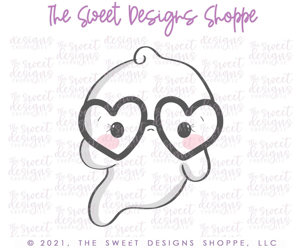 Cookie Cutters - Nerdy Heart Glasses Ghost - Cookie Cutter - The Sweet Designs Shoppe - - ALL, Boo, Cookie Cutter, Ghost, halloween, Promocode