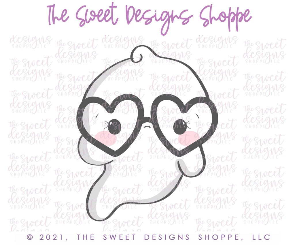Cookie Cutters - Nerdy Heart Glasses Ghost - Cookie Cutter - The Sweet Designs Shoppe - TSDS - - ALL,Boo,Cookie Cutter,Ghost,halloween,Promocode