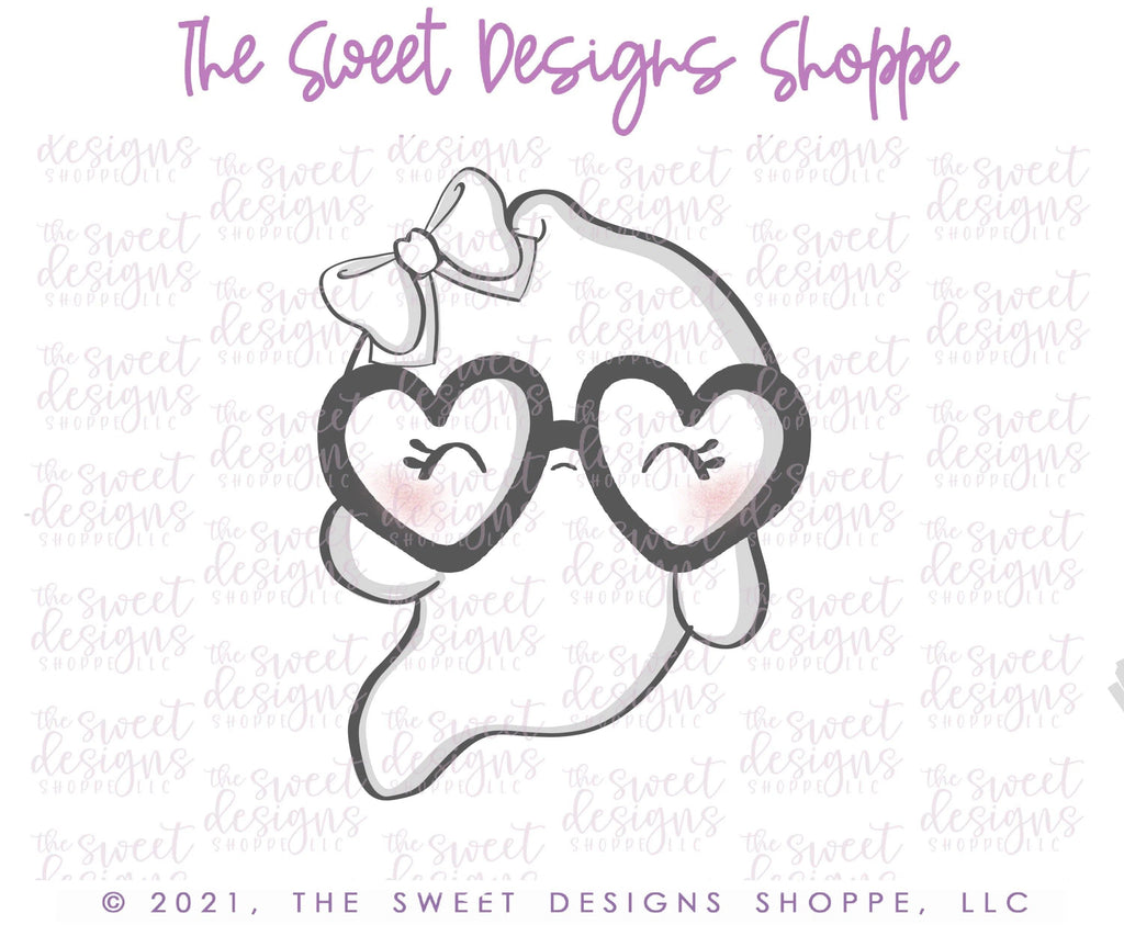 Cookie Cutters - Nerdy Heart Glasses Girly Ghost - Cookie Cutter - The Sweet Designs Shoppe - - ALL, Boo, Cookie Cutter, Ghost, halloween, Promocode