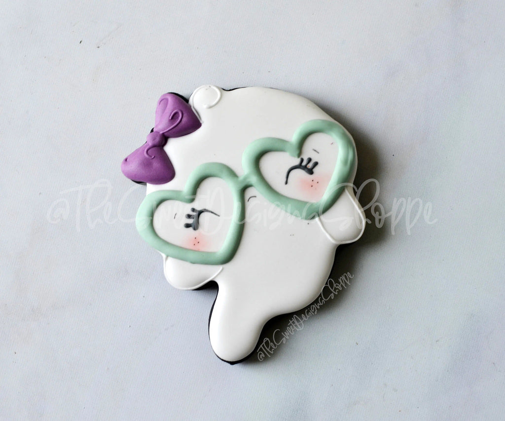 Cookie Cutters - Nerdy Heart Glasses Girly Ghost - Cookie Cutter - The Sweet Designs Shoppe - TSDS - - ALL,Boo,Cookie Cutter,Ghost,halloween,Promocode