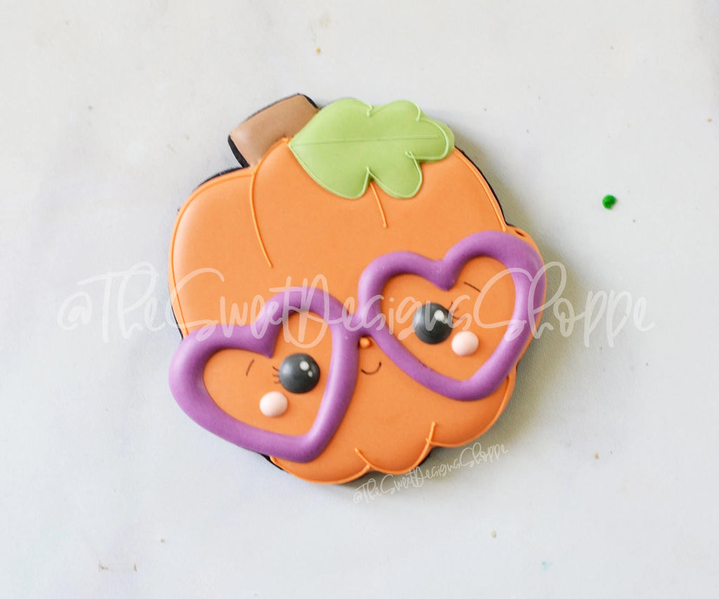 Cookie Cutters - Nerdy Pumpkin Heart Glasses - Cookie Cutter - Sweet Designs Shoppe - - ALL, Autumn, Cookie Cutter, Fall, Fall / Halloween, Fall / Thanksgiving, Food, Food & Beverages, Fruits and Vegetables, Halloween, Promocode, Pumpkin, thanksgiving