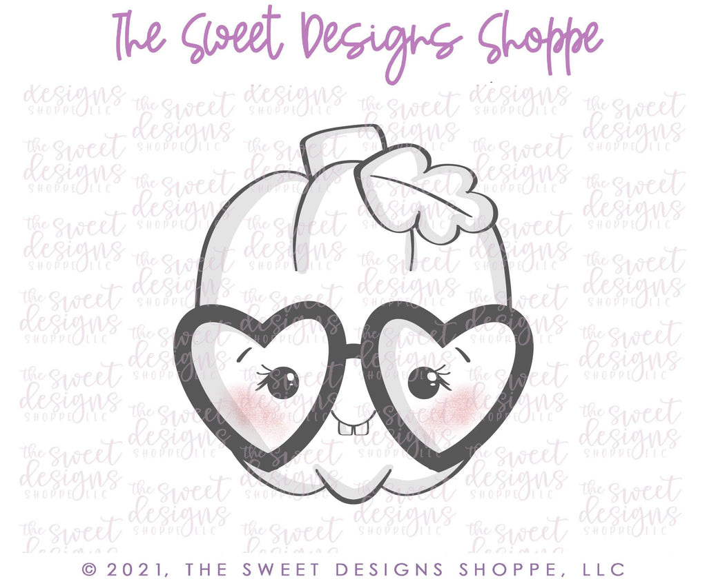 Cookie Cutters - Nerdy Pumpkin Heart Glasses - Cookie Cutter - The Sweet Designs Shoppe - - ALL, Autumn, Cookie Cutter, Fall, Fall / Halloween, Fall / Thanksgiving, Food, Food & Beverages, Fruits and Vegetables, Halloween, Promocode, Pumpkin, thanksgiving